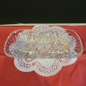 Vintage Cut Crystal Rectangle Relish/ Candy Dish